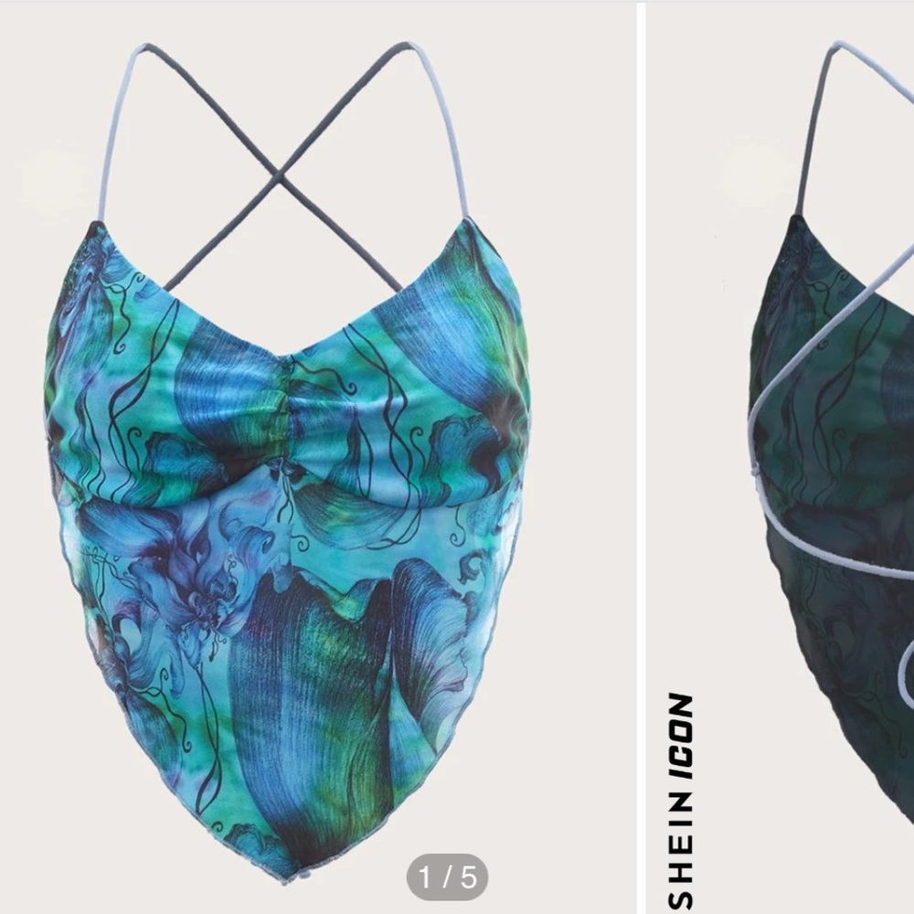 Blue Shein top (Backless) Size Small but adjustable!